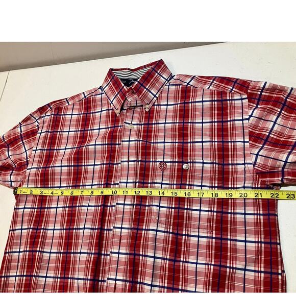 Wrangler George Strait Plaid Long Sleeve Button Down Shirt Size M Cowboy Cut - Picture 7 of 8
